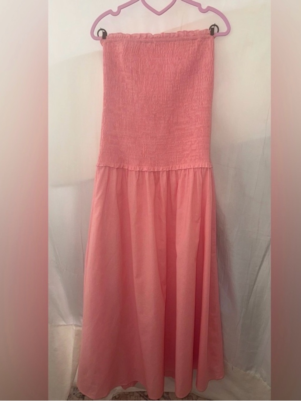 Petal & Pup Blush Smocked Strapless Dress
